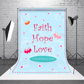 Lofaris Blue 1 Corinthiars 13:13 Faith Hope Love Backdrop